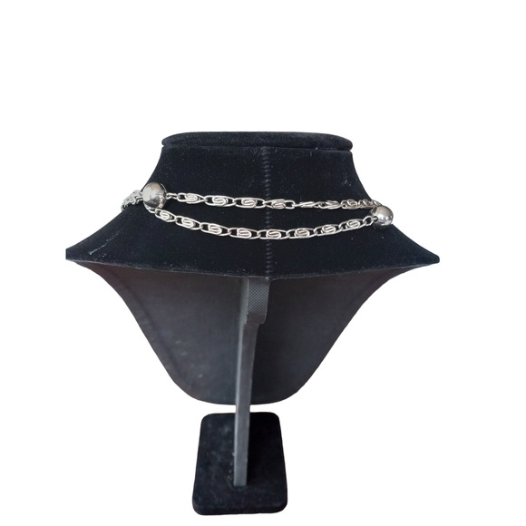 Vintage Silver Detailed Link Necklace - Picture 4 of 6